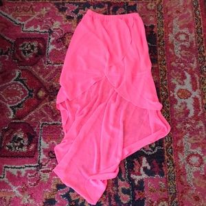 H&M bright pink, high-low skirt